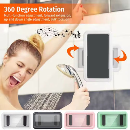 1Pc Waterproof Wall Mounted Phone Case No-Trace Hanging Phone Box Bathroom Sealed Holder Wall Hanging Mobile Phone Storage