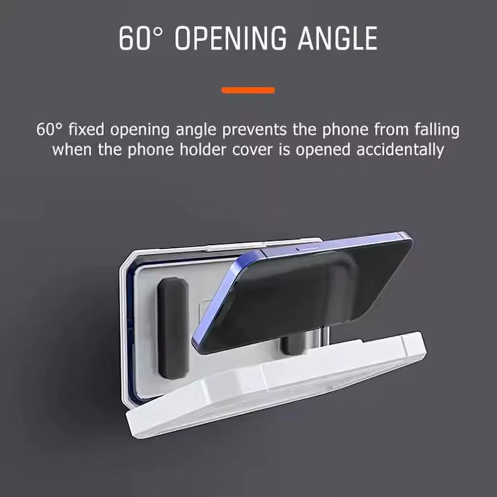 1Pc Waterproof Wall Mounted Phone Case No-Trace Hanging Phone Box Bathroom Sealed Holder Wall Hanging Mobile Phone Storage