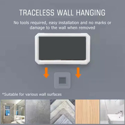 1Pc Waterproof Wall Mounted Phone Case No-Trace Hanging Phone Box Bathroom Sealed Holder Wall Hanging Mobile Phone Storage